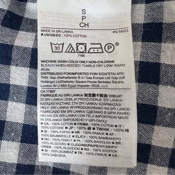 Banana Republic Soft Wash Plaid Blue White Red Collar Shirt Size Small - Picture 10 of 10